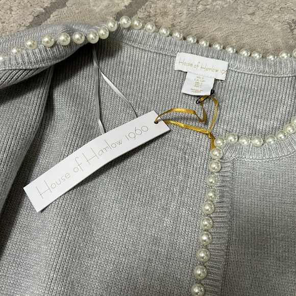 House of Harlow gray pearl cardigan - Picture 3 of 4